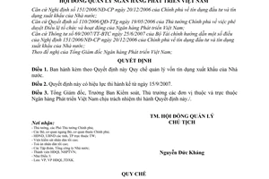 Quyết định 39/QĐ-HĐQL Quy chế quản lý vốn tín dụng xuất khẩu Nhà nước