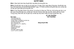 Quyết định 51/2007/QĐ-BGDĐT Điều lệ trường tiểu học