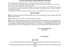 Quyết định 108/2007/QĐ-UBND Quy chế xét sử dụng thẻ đi lại doanh nhân Apec thành phố Hồ Chí Minh