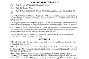 Quyết định 35/2007/QĐ-UBND cơ chế hoạt động của Trung tâm Phát triển quỹ đất Long An