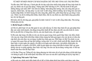 Chỉ thị 18/2007/CT-TTg biện pháp cấp bách kiềm chế tốc độ tăng giá thị trường