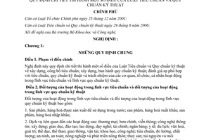 Nghị định 127/2007/NĐ-CP hướng dẫn Luật Tiêu chuẩn và Quy chuẩn kỹ thuật