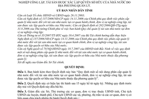 Quyết định 45/2007/QÐ-UBND phân cấp quản lý nhà nước tài sản
