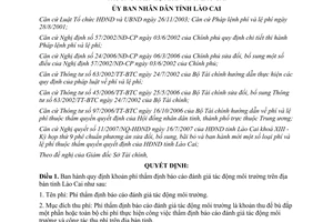 Quyết định 37/2007/QĐ-UBND phí thẩm định báo cáo đánh giá tác động môi trường