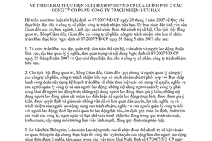 Chỉ thị 24/2007/CT-UBND thực hiện Nghị định 87/2007/NĐ-CP Bình Dương