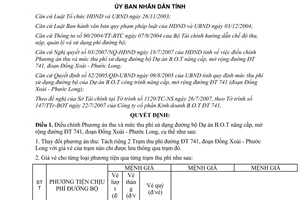 Quyết định 36/2007/QĐ-UBND điều chỉnh Phương án thu mức thu phí sử dụng đường bộ