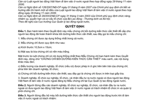 Quyết định 20/2007/QĐ-BLĐTBXH Chứng chỉ bồi dưỡng kiến thức cần thiết người lao động trước khi đi làm việc ở nước ngoài