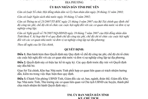 Quyết định 1379/2007/QĐ-UBND chế độ công tác phí chi tổ chức hội nghị Phú Yên