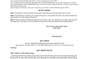 Quyết định 15/2007/QĐ-UBN dạy thêm học thêm