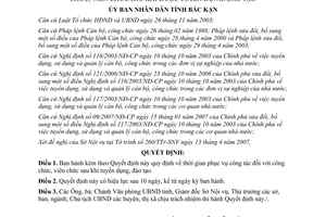 Quyết định 1306/2007/QĐ-UBND thời gian công tác công chức viên chức sau tuyển dụng Bắc Kạn