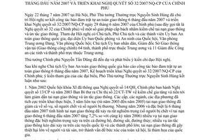 Thông báo 145/TB-VPCP kết luận Phó Thủ tướng Chính phủ Nguyễn Sinh Hùng sơ kết bảo đảm an toàn giao thông triển khai Nghị quyết 32/2007/NQ-CP