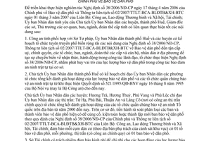 Chỉ thị 33/2007/CT-UBND triển khai thực hiện Nghị định 38/2006/NĐ-CP bảo vệ dân phố Thừa Thiên Huế