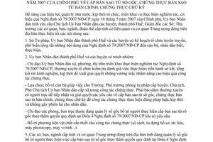 Chỉ thị 34/2007/CT-UBND cấp bản sao từ sổ gốc từ bản chính chứng thực chữ ký Thừa Thiên Huế