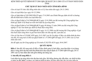 Quyết định 10/2007/QĐ-UBND Quy định quản lý lưới điện, mua bán điện Hòa Bình