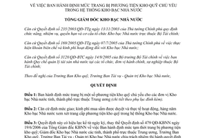 Quyết định 573/QĐ-KBNN 2007 Định mức trang bị phương tiện kho quỹ Kho bạc Nhà nước