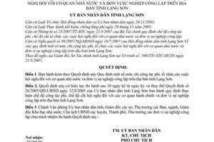 Quyết định 29/2007/QĐ-UBND Quy định mức chi công tác phí, tổ chức hội nghị cơ quan nhà nước đơn vị sự nghiệp công lập tỉnh Lạng Sơn