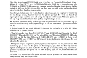 Chỉ thị 07/2007/CT-UBND tăng cường quản lý hoạt động bán đấu giá tài sản