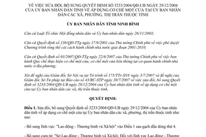 Quyết định 1832/2007/QĐ-UBND sửa đổi áp dụng cơ chế một cửa tại UBNDn xã phường thị trấn tỉnh Ninh Bình