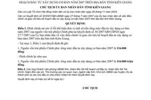Quyết định 1418/QĐ-UBND 2007 đính chính Quyết định 30/2007/QĐ-UBND Kiên Giang