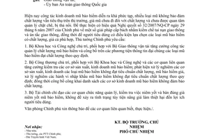 Công văn  5008/VPCP-CN  quản lý chất lượng mũ bảo hiểm