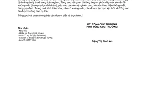 Công văn  5124/TCHQ-KTTT xử lý  vướng mắc thực hiện Luật quản lý thuế và các văn bản hướng dẫn