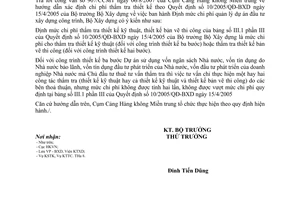 Công văn 1924/BXD-KTTC  Hướng dẫn áp dụng chi phí thẩm tra thiết kế theo QĐ10/2005/QĐ-BXD