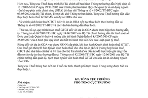 Công văn 3684/TCT-CS  hoàn thuế GTGT đối với dự án ODA