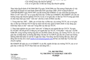 Công văn  9903/BGDĐT-GDCN tăng cường triển khai thực hiện cải cách hành chính  GDCN