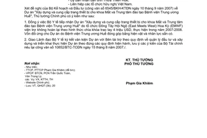 Công văn 1348/TTg-QHQT  Bộ Y tế tiếp nhận dự án do tổ chức Đông Tây Hội Ngộ viện trợ