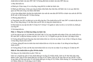 Công văn  6662/BYT-ĐTr  hướng dẫn kiểm tra bệnh viện 2007