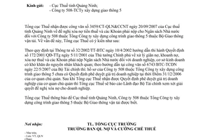 Công văn  3906/TCT-QLN  hồ sơ xóa nợ