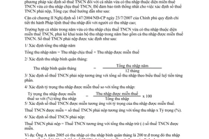 Công văn 3913/TCT-TNCN xác định thuế thu nhập cá nhân được miễn