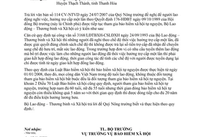 Công văn  3416/BLĐTBXH-BHXH  giải quyết chế độ người lao động