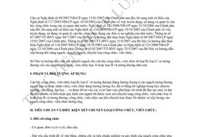 Công văn  1078/SNV-ĐTBD  xét chuyển loại công chức, viên chức 2007