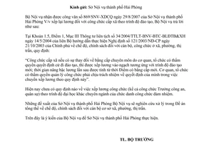 Công văn  2785/BNV-CQĐP  xếp lại lương  công chức cấp xã theo trình độ đào tạo