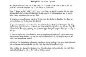 Công văn  2787/BNV-CQĐP  xét tuyển công chức cấp xã