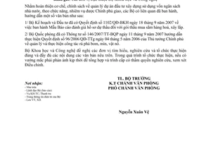 Công văn 2527/BKHCN-VP  nghiên cứu và tổ chức thực hiện văn bản liên quan đến quản lý dự án đầu tư xây dựng công trình