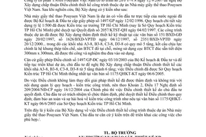 Công văn  92/BXD-KSTK  Hướng dẫn quy định  điều chỉnh thiết kế công trình xây dựng