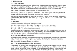 Tiêu chuẩn Việt Nam TCVN 6610-1:2007 về cáp cách điện bằng polyvinyl clorua có điện áp danh định đến và bằng 450/750V - Phần 1: Yêu cầu chung do Bộ Khoa học và Công nghệ ban hành