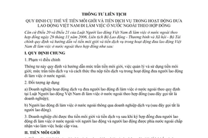 Thông tư liên tịch 16/2007/TTLT-BLĐTBXH-BTC quy định cụ thể tiền môi giới và tiền dịch vụ hoạt động đưa lao động Việt Nam đi làm việc ở nước ngoài