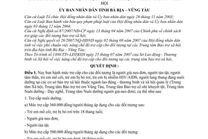 Quyết định 63/2007/QĐ-UBND chế độ trợ cấp cho đối tượng đang nuôi dưỡng cơ sở bảo trợ xã hội thuộc ngành lao động thương binh xã hội