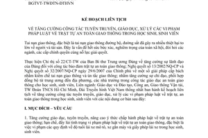 Kế hoạch liên tịch 9337/KHLT/BGDĐT-BCA-BGTVT-TWDTN-ĐTHVN tăng cường công tác