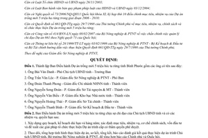 Quyết định số 47/2007/QĐ-UBND thành lập Ban Điều hành Dự án trồng mới 5 triệu ha rừng Bình Phước