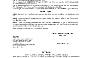 Quyết định 1322/2007/QĐ-UBND chính sách thu hút đầu tư