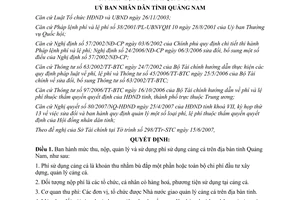 Quyết định 35/2007/QĐ-UBND mức thu quản lý phí sử dụng cảng cá Quảng Nam
