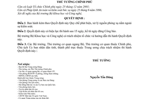 Quyết định 146/2007/QĐ-TTg Quy chế phát hiện, xử lý nguồn phóng xạ nằm ngoài sự kiểm soát