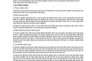 Thông tư liên tịch  17/2007/TTLT-BLĐTBXH-NHNNVN quy định quản lý và sử dụng tiền ký quỹ của DN và tiền ký guỹ của người lao động làm nước ngoài