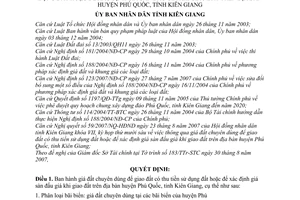 Quyết định 35/2007/QĐ-UBND giá đất chuyên dùng để giao đất có thu tiền sử dụng