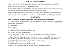 Quyết định 1346/2007/QĐ-UBND tổ chức làm việc vào ngày thứ bảy hàng tuần Yên Bái