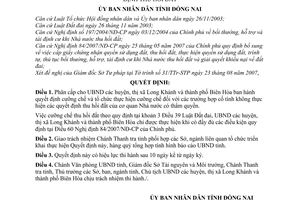 Quyết định 57/2007/QĐ-UBND phân cấp quyết định cưỡng chế quyết định thu hồi đất